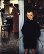 Paul Mathey Woman and Child in an Interior oil on canvas